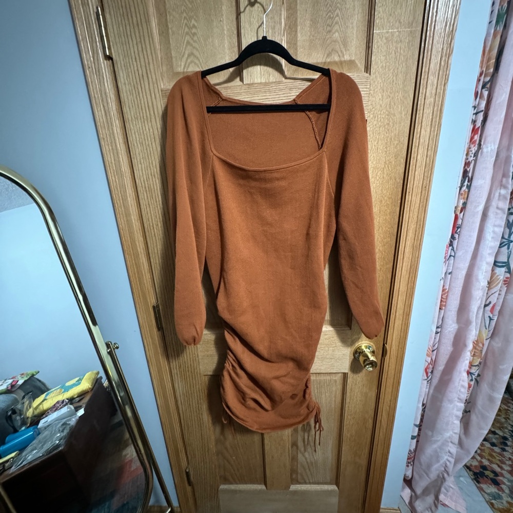 Burnt Orange Sweater Dress